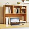 Costway Computer Desktop Bookcase Countertop Storage Bookshelf Organizer with 4 Cubbies Natural/White